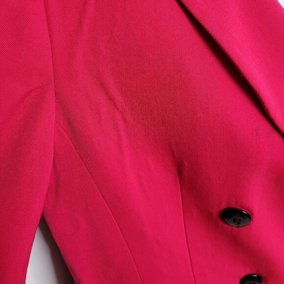 VINTAGE 90s blazer magenta‎ pink barbiecore wool double breasted M - Picture 3 of 12